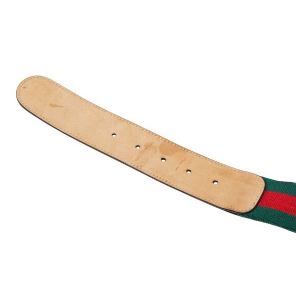 Gucci Belt 34 Multicolor Black Canvas Leather main image 4